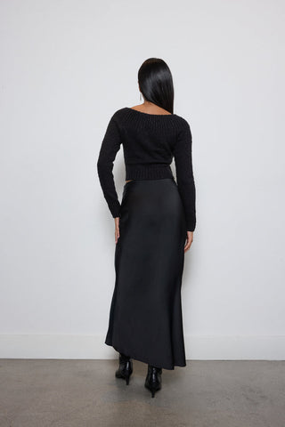 Satin A-Line Maxi Skirt