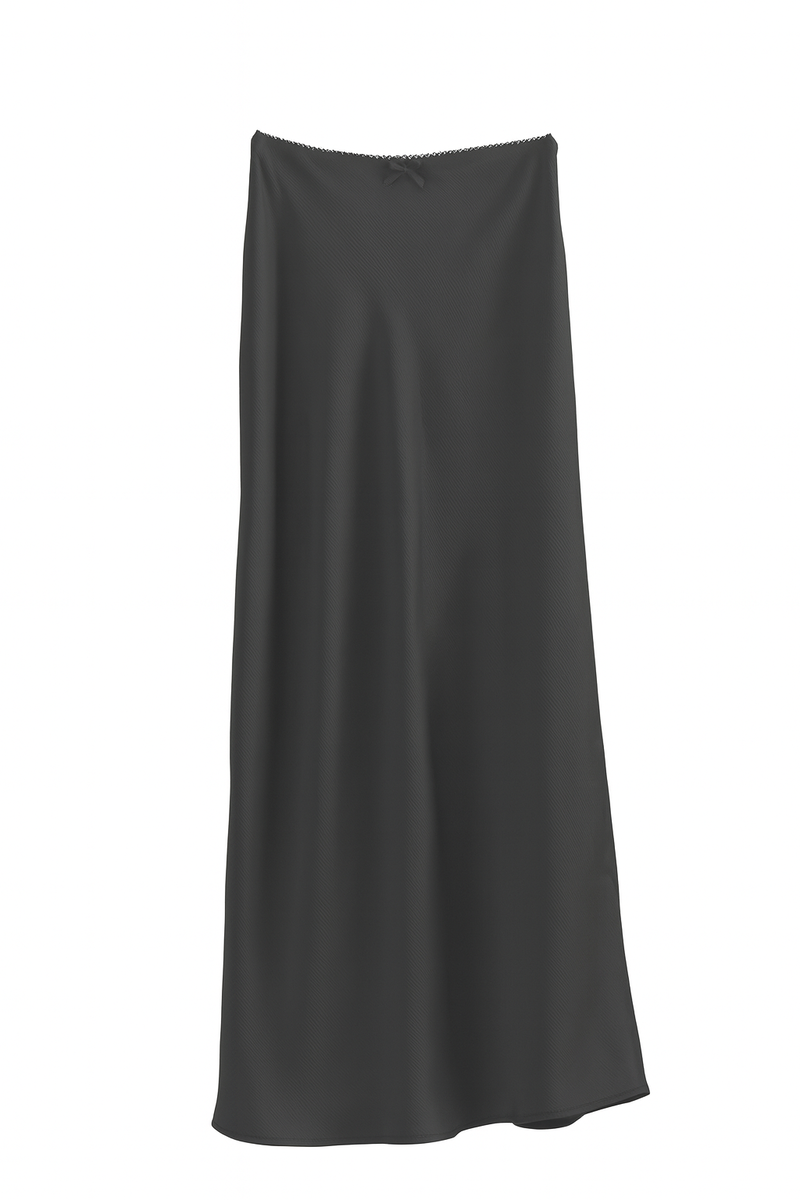  Forever 21 Satin A-Line Maxi Skirt - champagne - Bonton