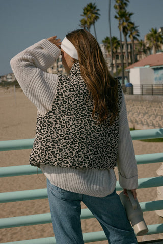 Leopard Print Zip-Front Vest