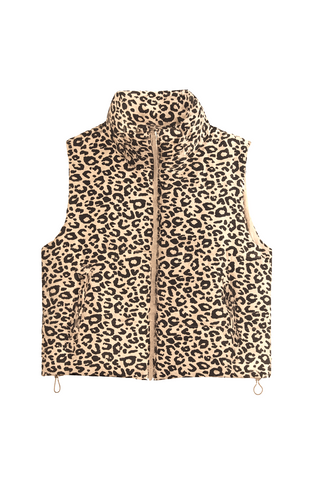 Leopard Print Zip-Front Vest