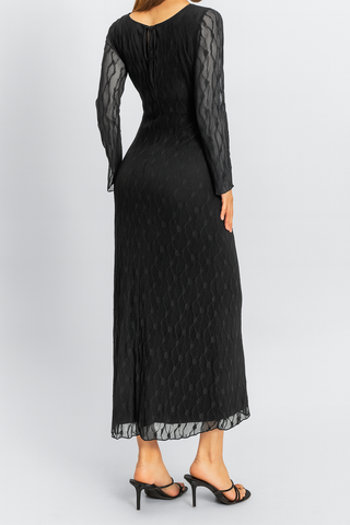 Semi-Sheer Lace Bodycon Maxi Dress