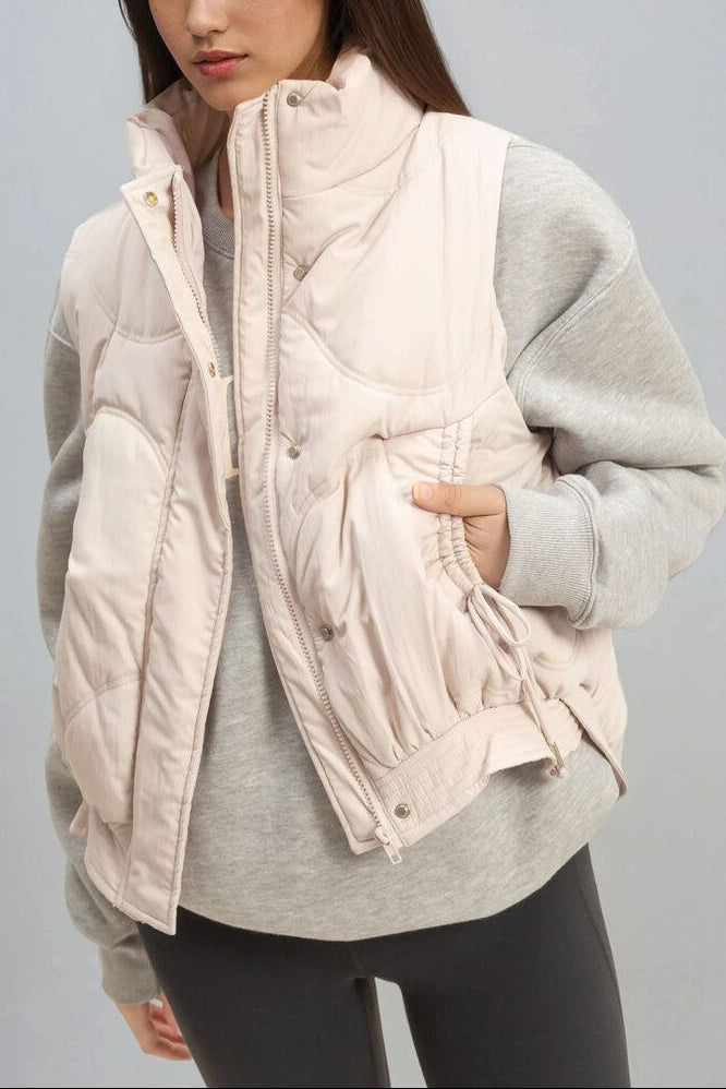  Forever 21 Quilted Puffer Vest - stone - Bonton