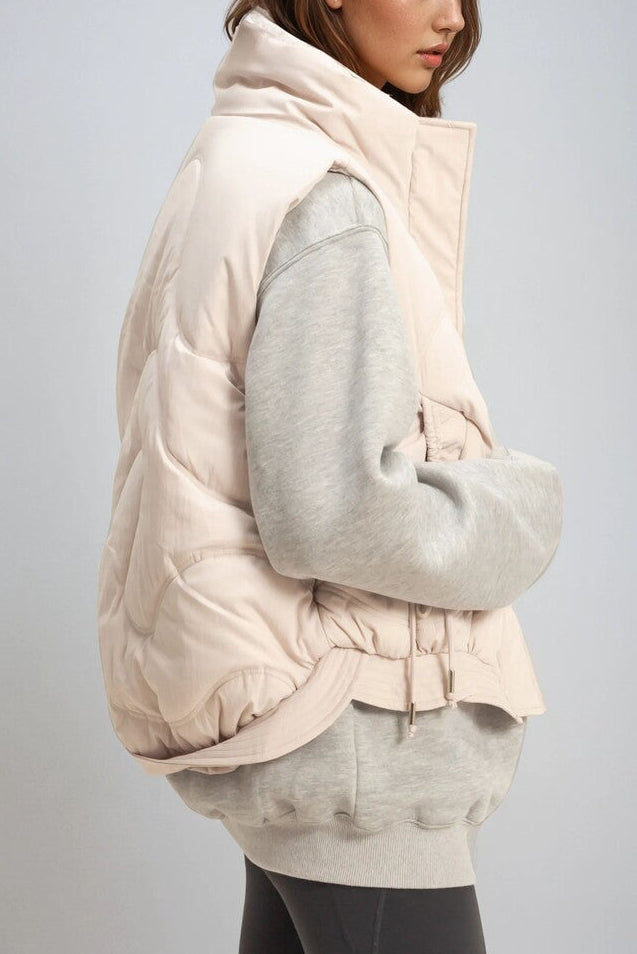  Forever 21 Quilted Puffer Vest - stone - Bonton