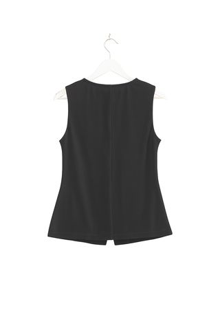 Rib-Knit Button-Front Sleeveless Top