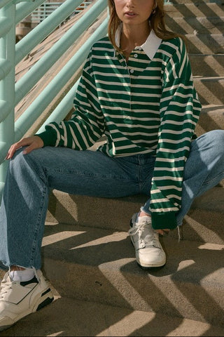 Striped Oversized Rugby Shirt