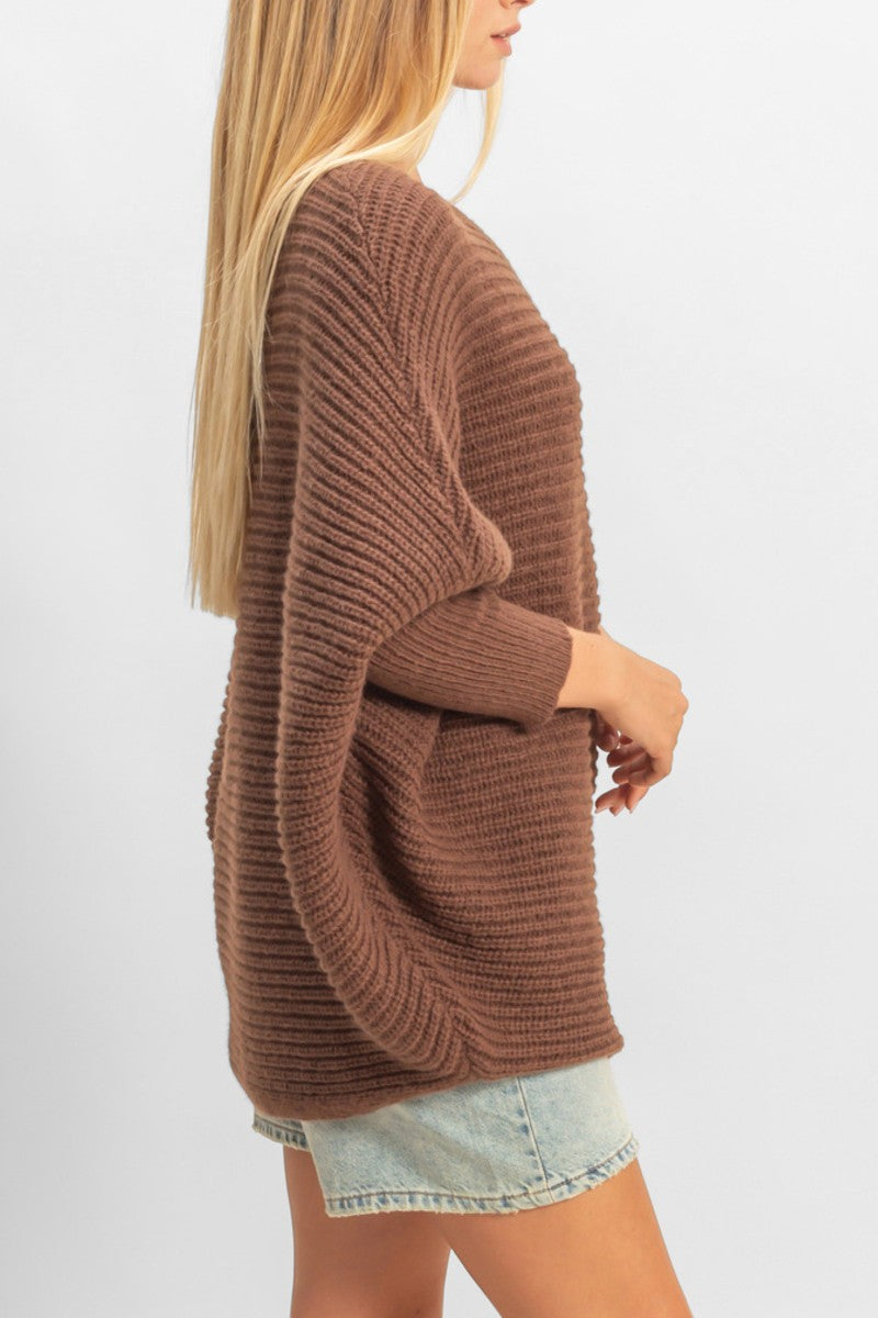  Forever 21 Oversized Cocoon Sweater - brown - Bonton