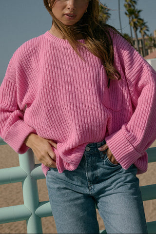 Oversized Patch Pocket Sweater