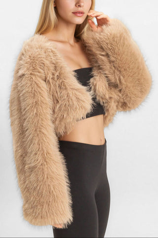 Faux Fur Cropped Jacket