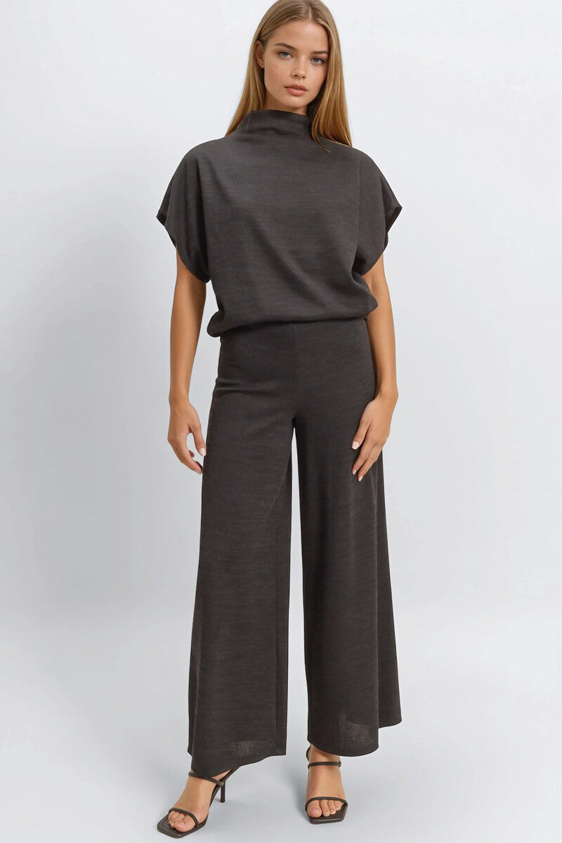  Forever 21 Mockneck Top and Pant Set - black-swatch - Bonton