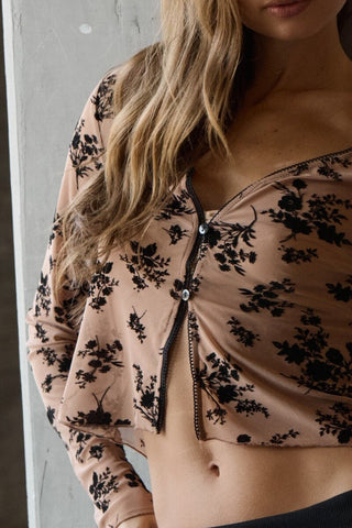 Floral Mesh Cropped Top