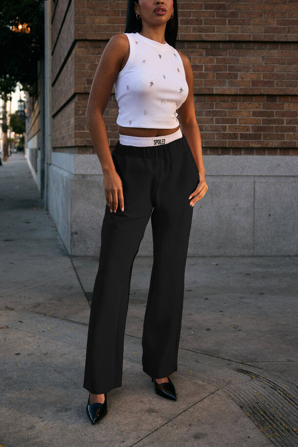  Forever 21 Ponte-Knit Straight-Leg Pants - sand - Bonton