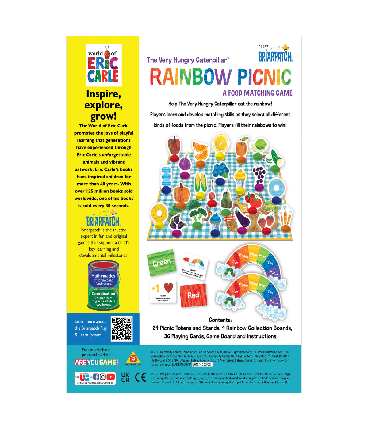  The World of Eric Carle - The Very Hungry Caterpillar Rainbow Picnic Food Matching Game Multi - Multi - Bonton