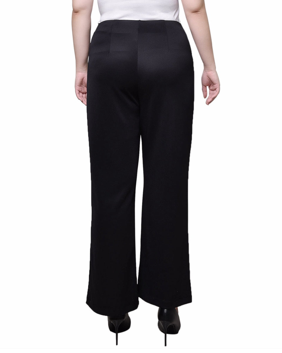  NY Collection Wide Leg Grommet Pants - Black - Bonton