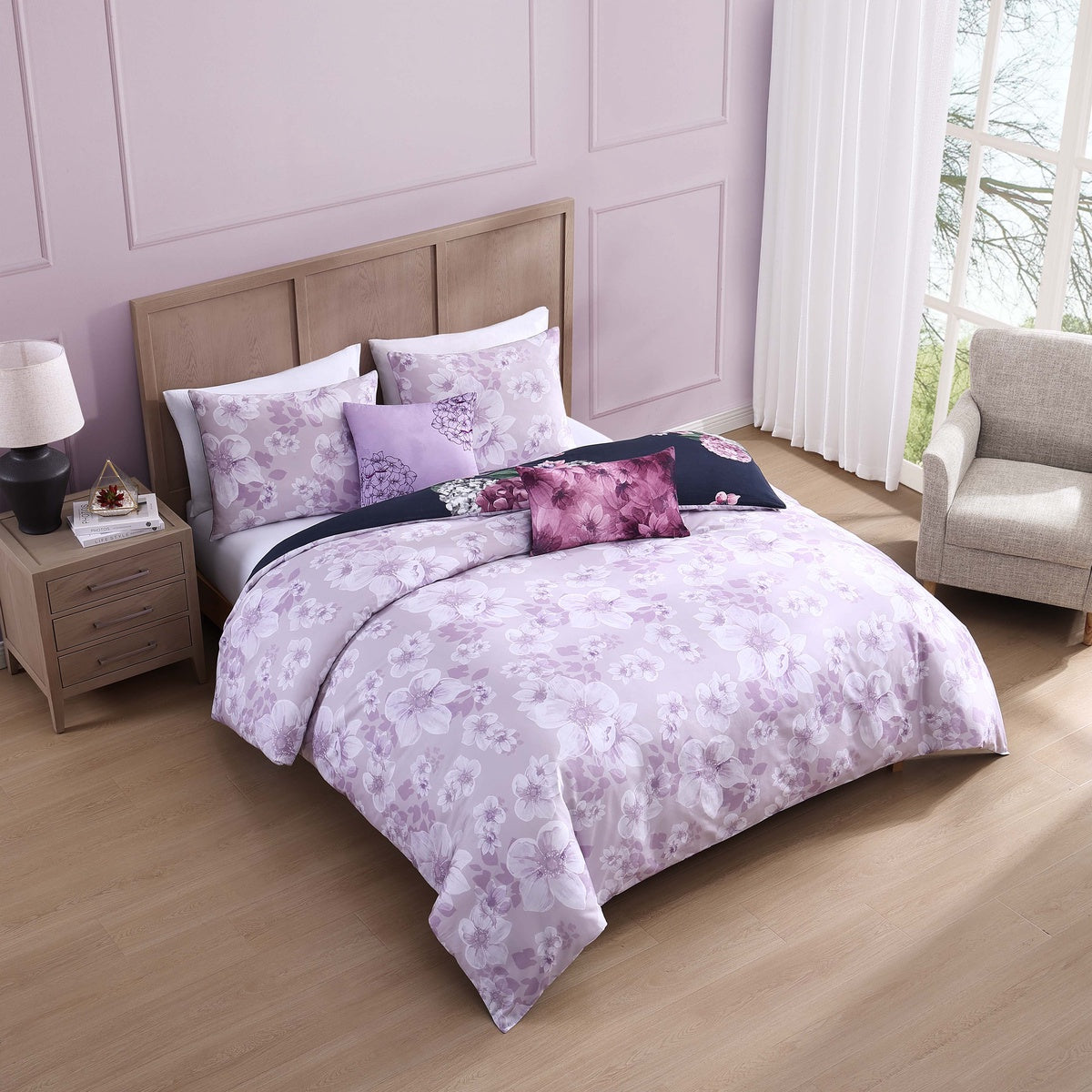  Bebejan Bebejan Purple Bliss 5 Piece Reversible Comforter Set - QUEEN - Bonton