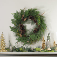 Pine Cone and Cedar Artificial Christmas Wreath - 32-Inch  Unlit