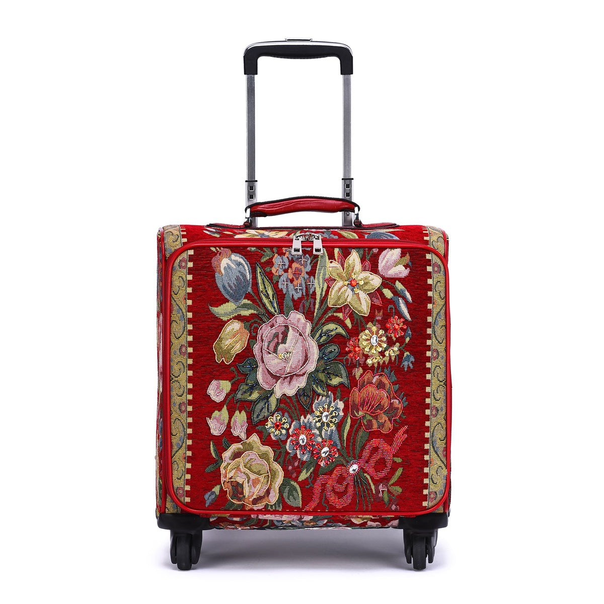  Mellow World Flower Shop Hand Beaded Suitcase - Black - Bonton