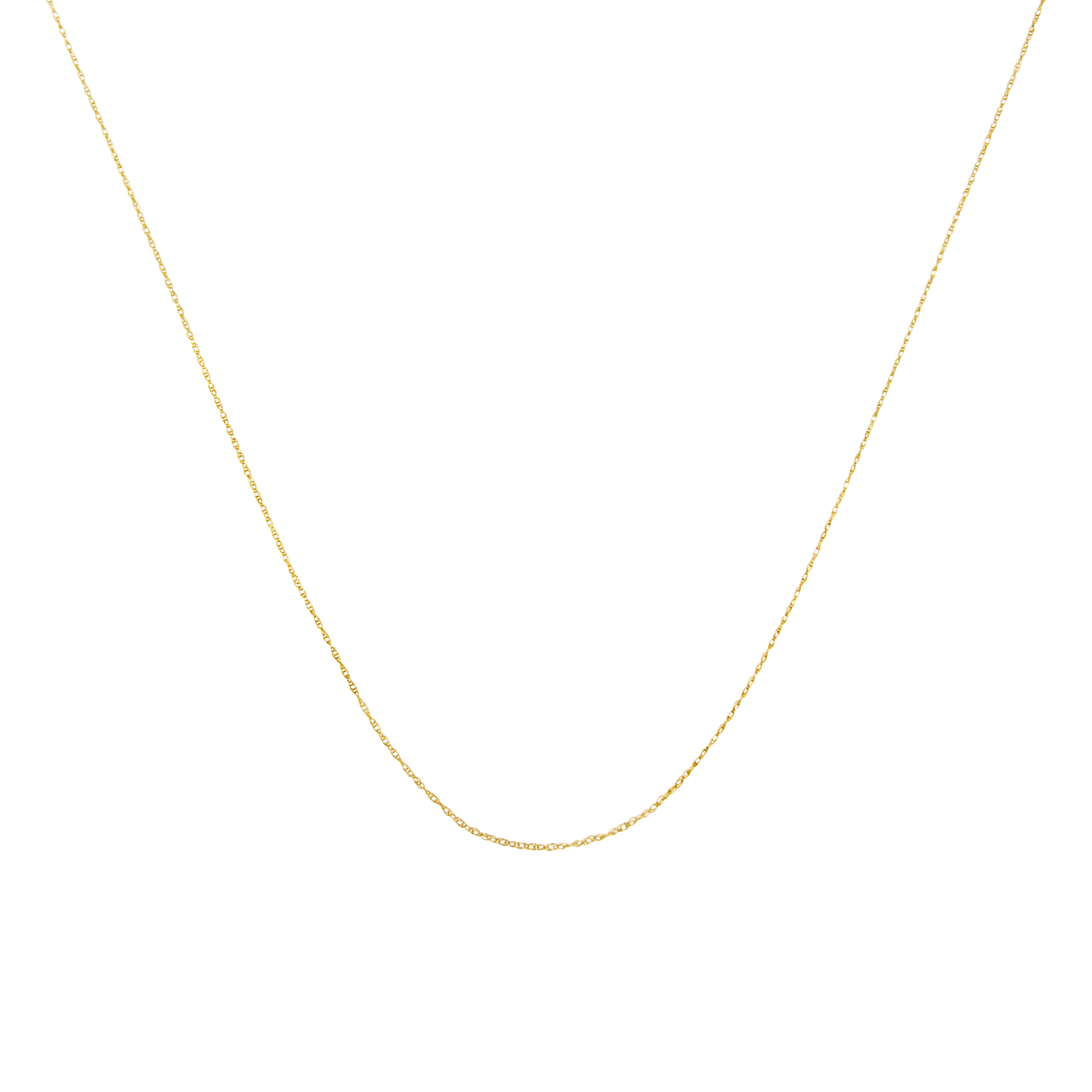  Haus of Brilliance Solid 10K Yellow Gold 0.5Mm Slim And Dainty Rope Chain Necklace. Unisex Chain - Size 16