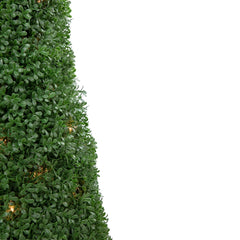 4' Pre-Lit Artificial Boxwood Cone Topiary Tree With Round Pot  Clear Lights