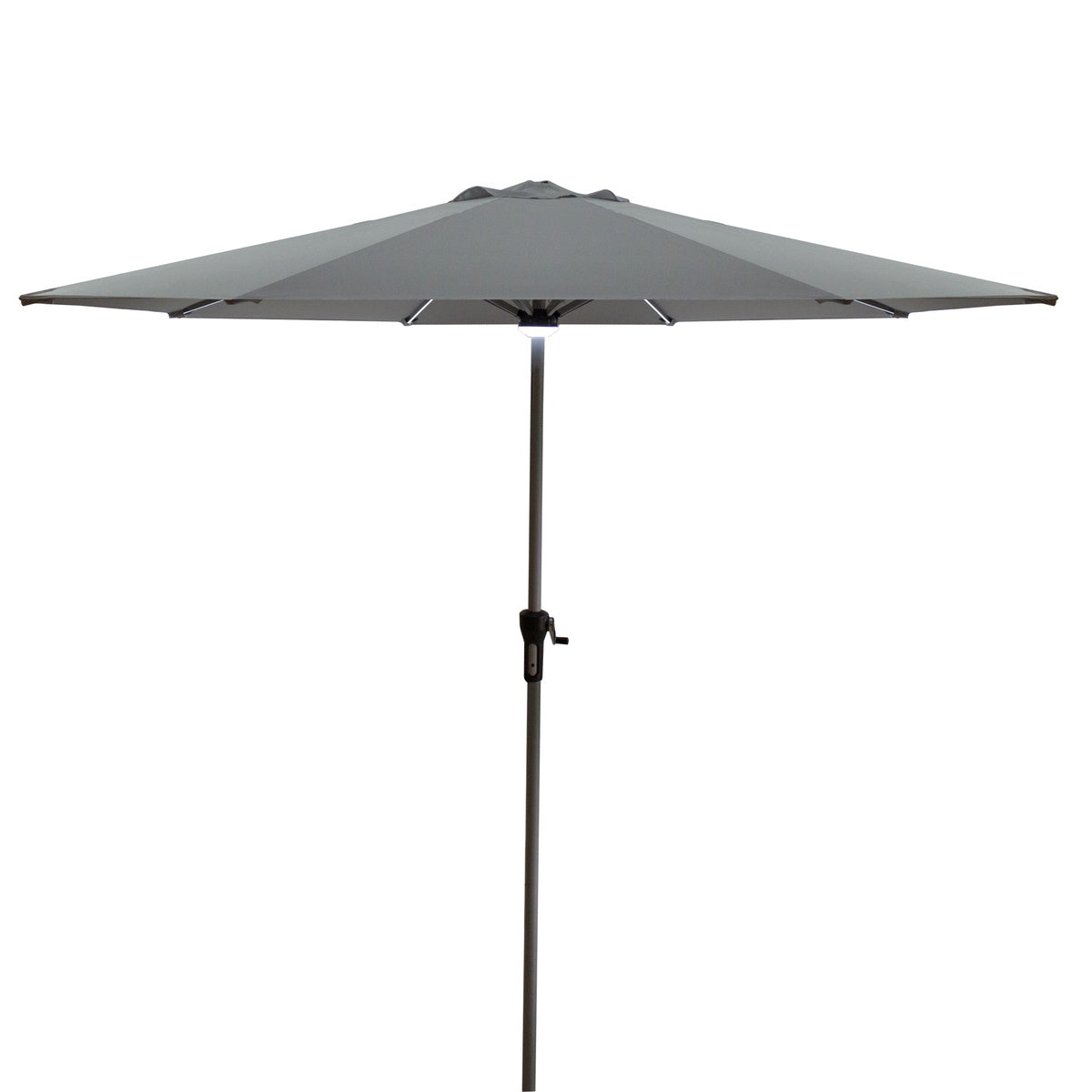  Northlight 9ft Solar Lighted Outdoor Patio Market Umbrella With Hand Crank and Tilt  Gray - Default Title - Bonton