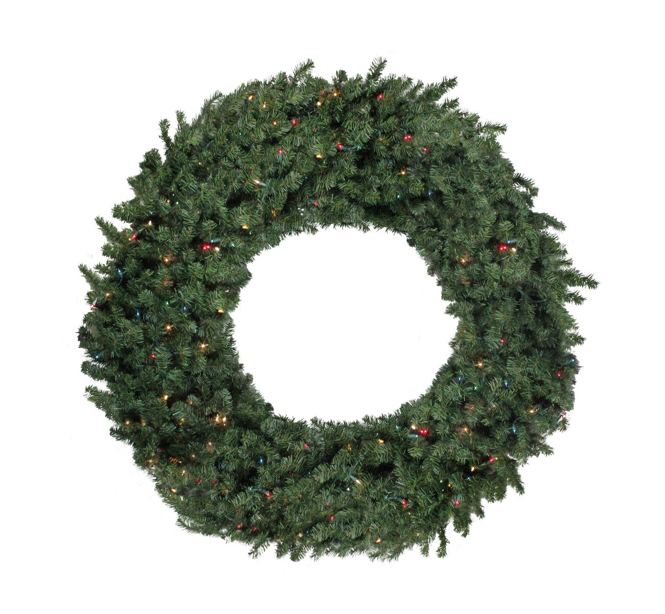  Northlight Pre-Lit Canadian Pine Commercial Size  Christmas Wreath - 8' - Multicolor Lights - Default Title - Bonton