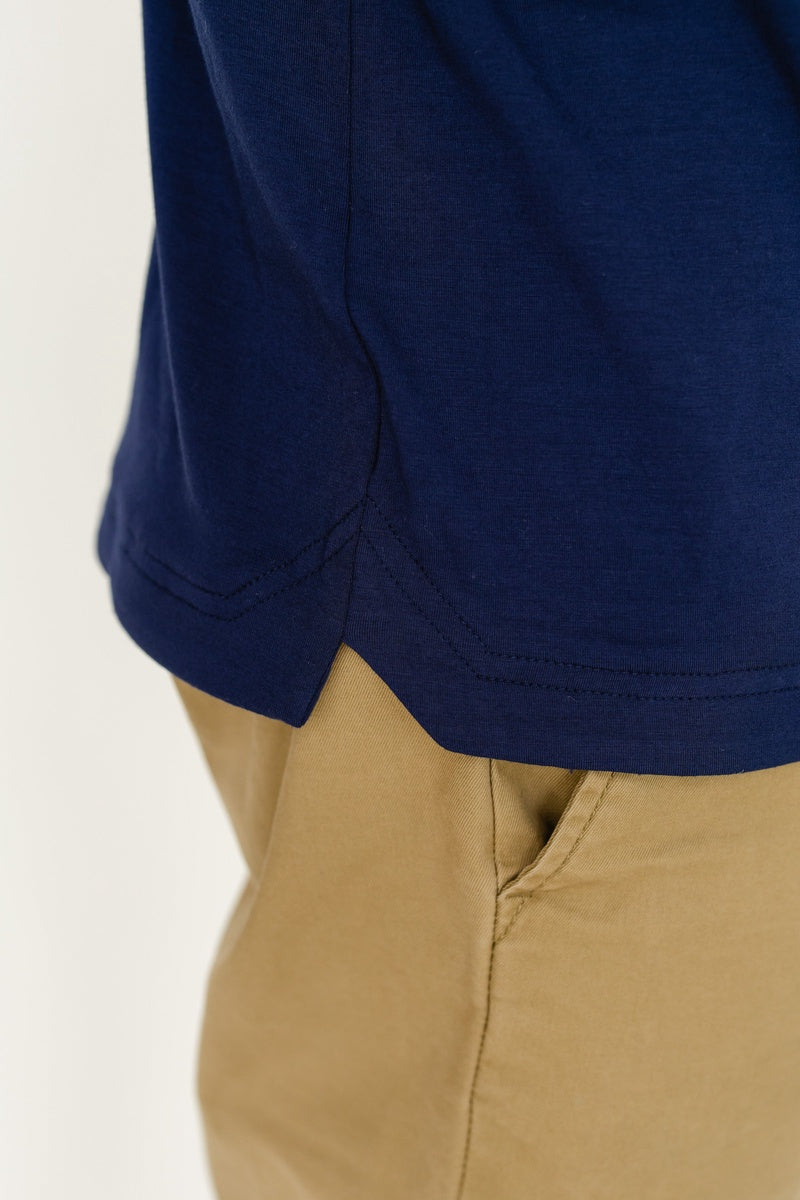  Cabana Life Navy Bamboo Long Sleeve Sun Shirt - S - Bonton