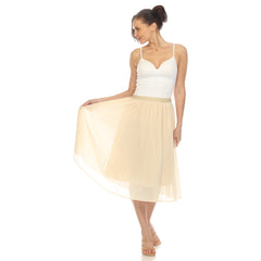 Women's Chiffon Pleated Midi Skirt