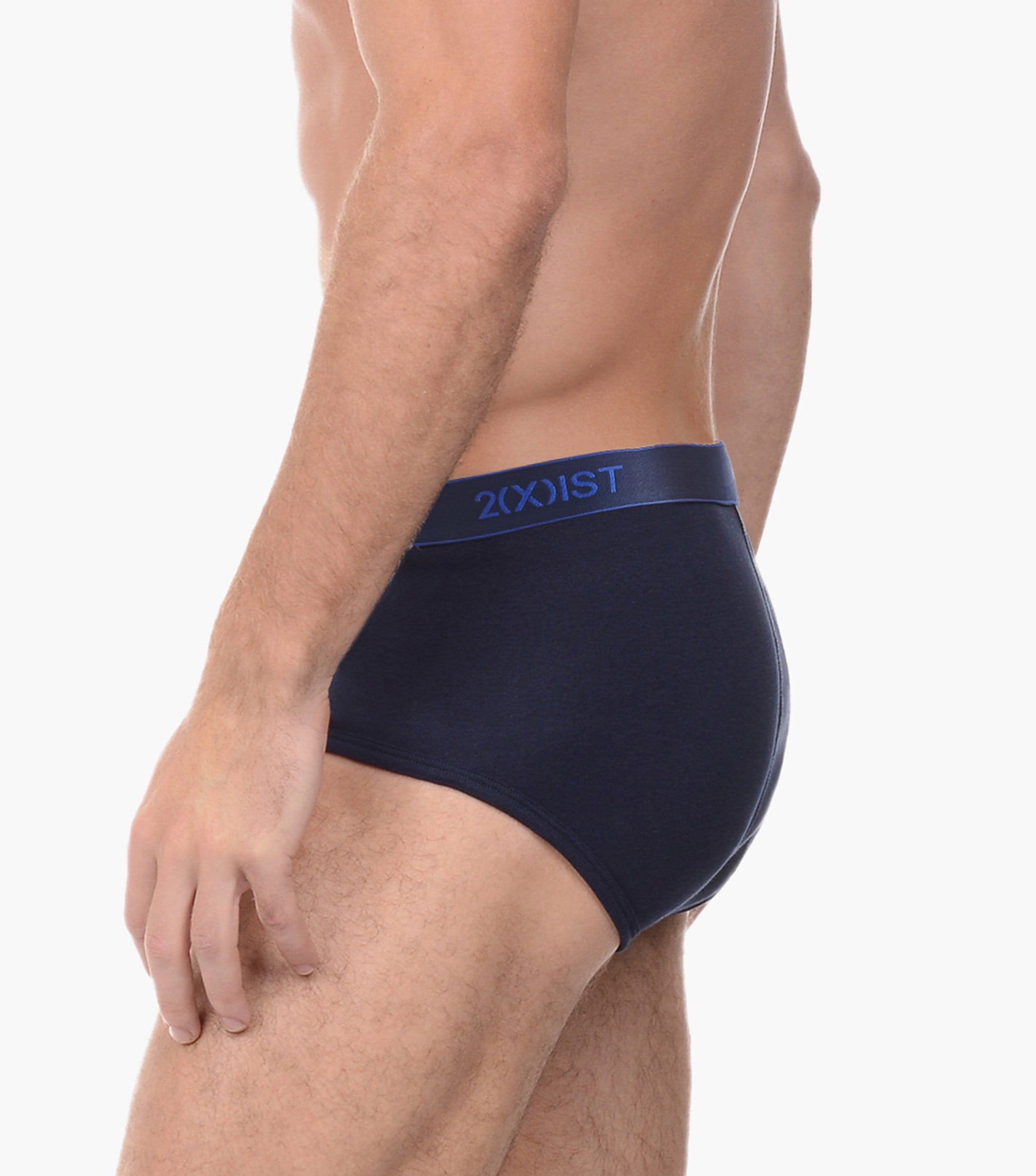  2xist Cotton 3pk Fly-front Brief - Navy/cobalt/porcelain - Bonton