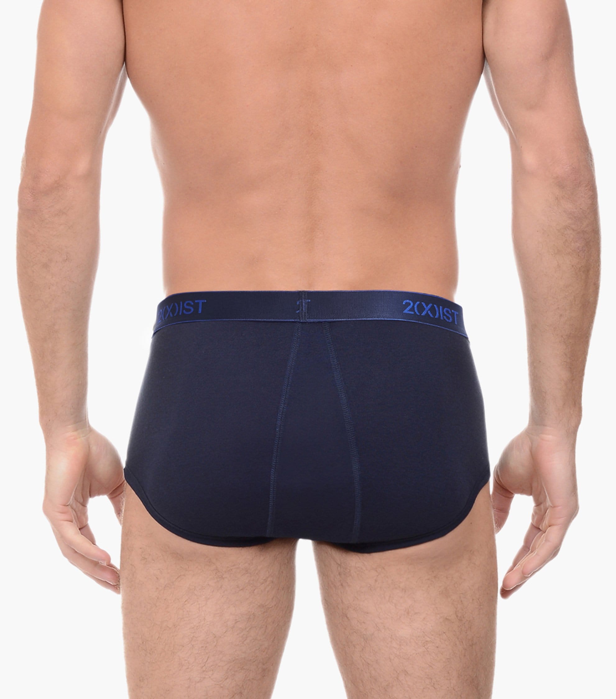  2xist Cotton 3pk Fly-front Brief - Navy/cobalt/porcelain - Bonton