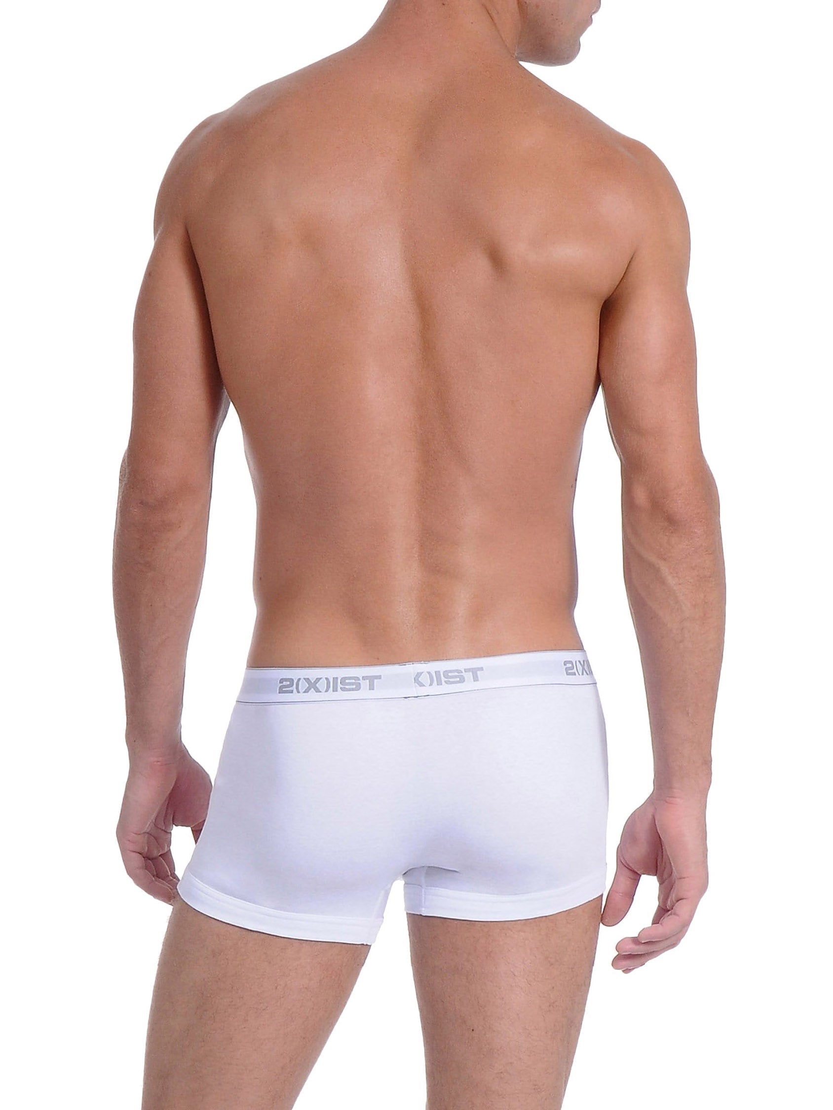  2xist Cotton 3pk No Show Trunk - White/Black/grey - Bonton