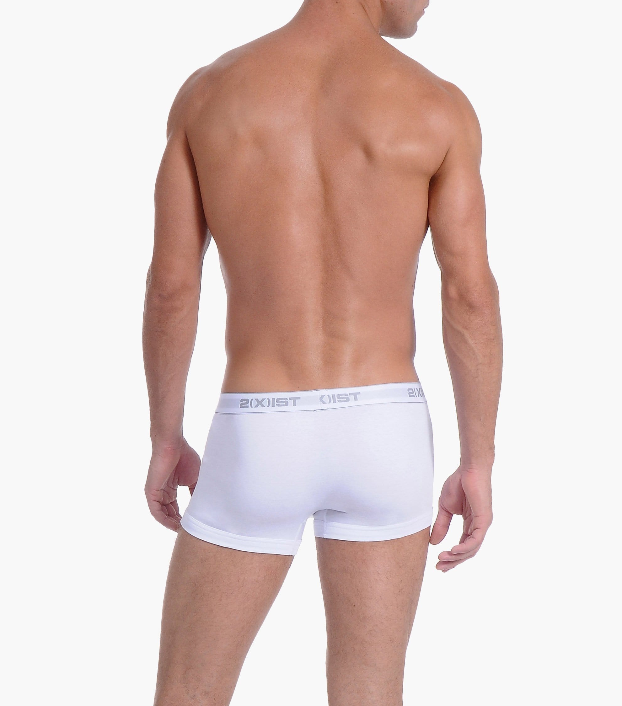  2xist Cotton 3pk No Show Trunk - White/Black/grey - Bonton