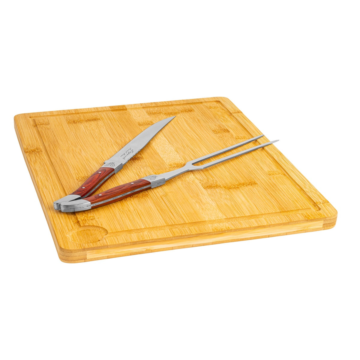  French Home Laguiole Pakkawood Carving Set With Wood Cutting Board - Default Title - Bonton