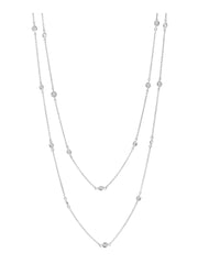 Bezel 36" Necklace Finished in Pure Platinum- 2mm