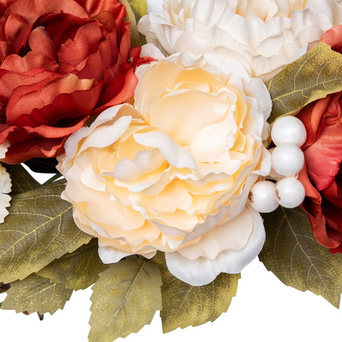21" Autumn Harvest Artificial Floral Fall Foliage Twig Wreath