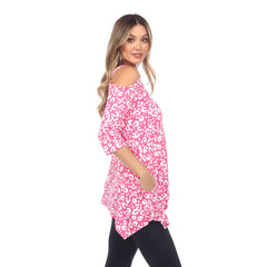 Women's Leopard Cold Shoulder Tunic