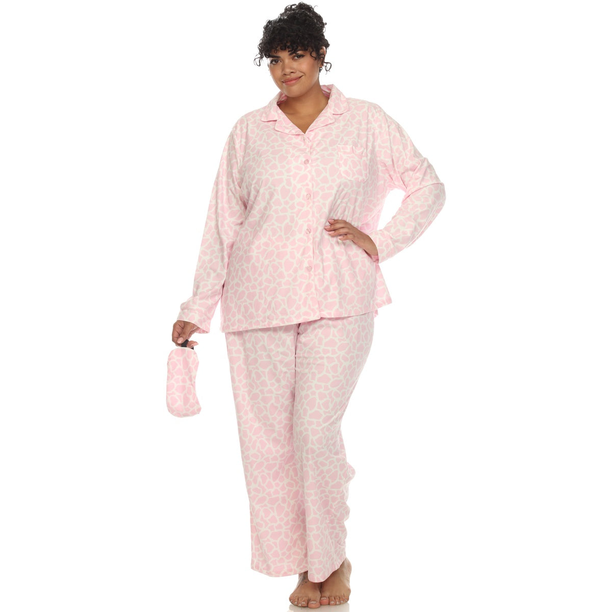  White Mark Plus Size Three-Piece Pajama Set - 1X - Bonton