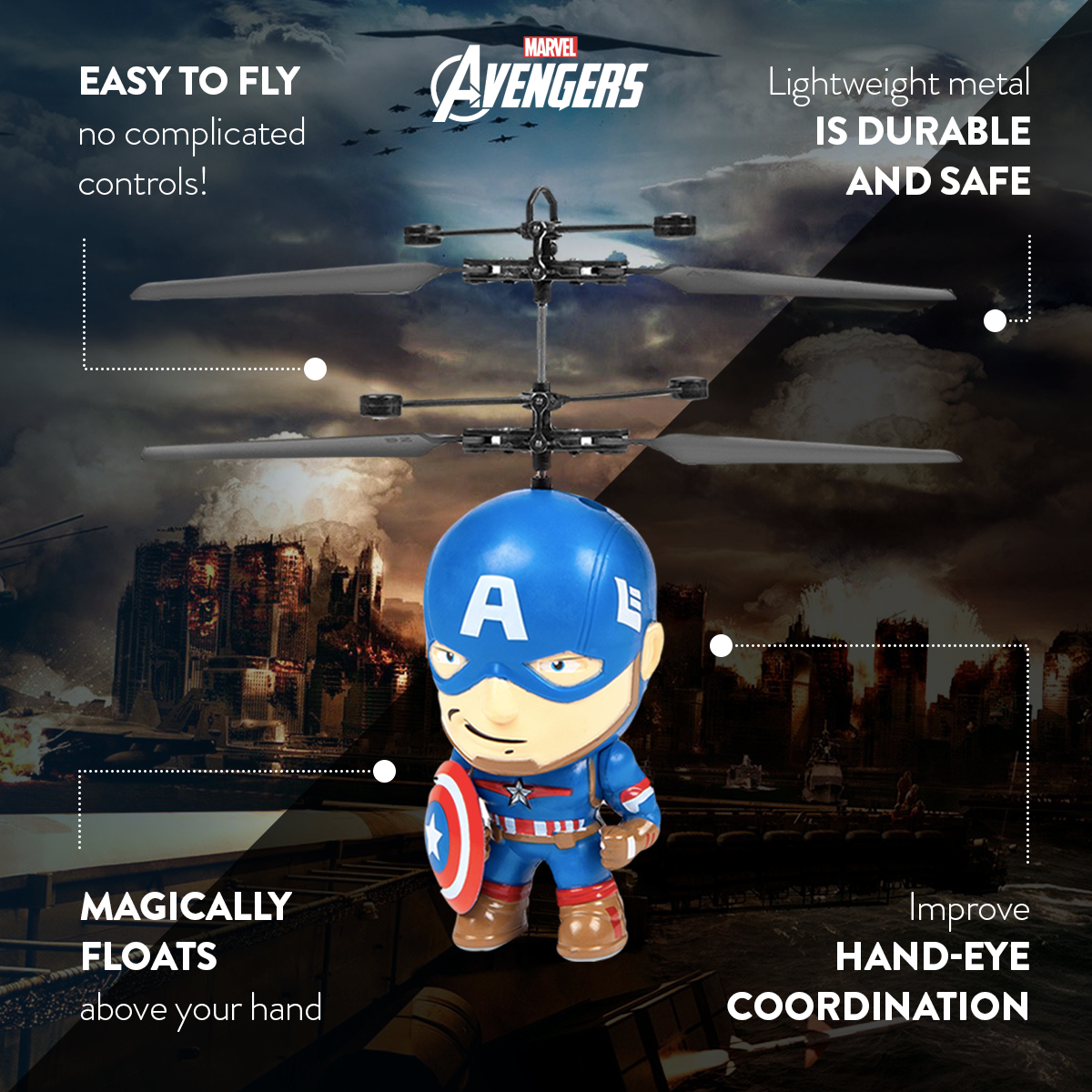  HobbyTron Captain America Big Head UFO - Default Title - Bonton