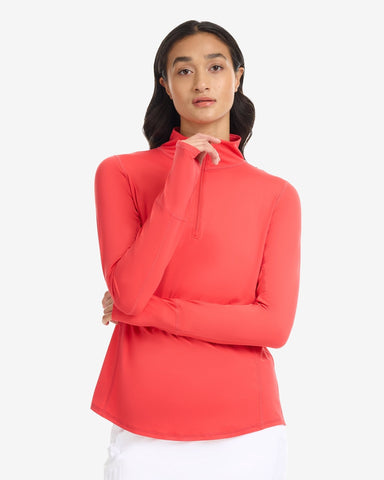 WOMEN'S RELAXED MOCK ZIP TOP (3002)