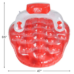 65'' Red and White Inflatable Strawberry Pool Water Lounge Float