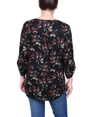 Petite 3/4 Roll Sleeve Top