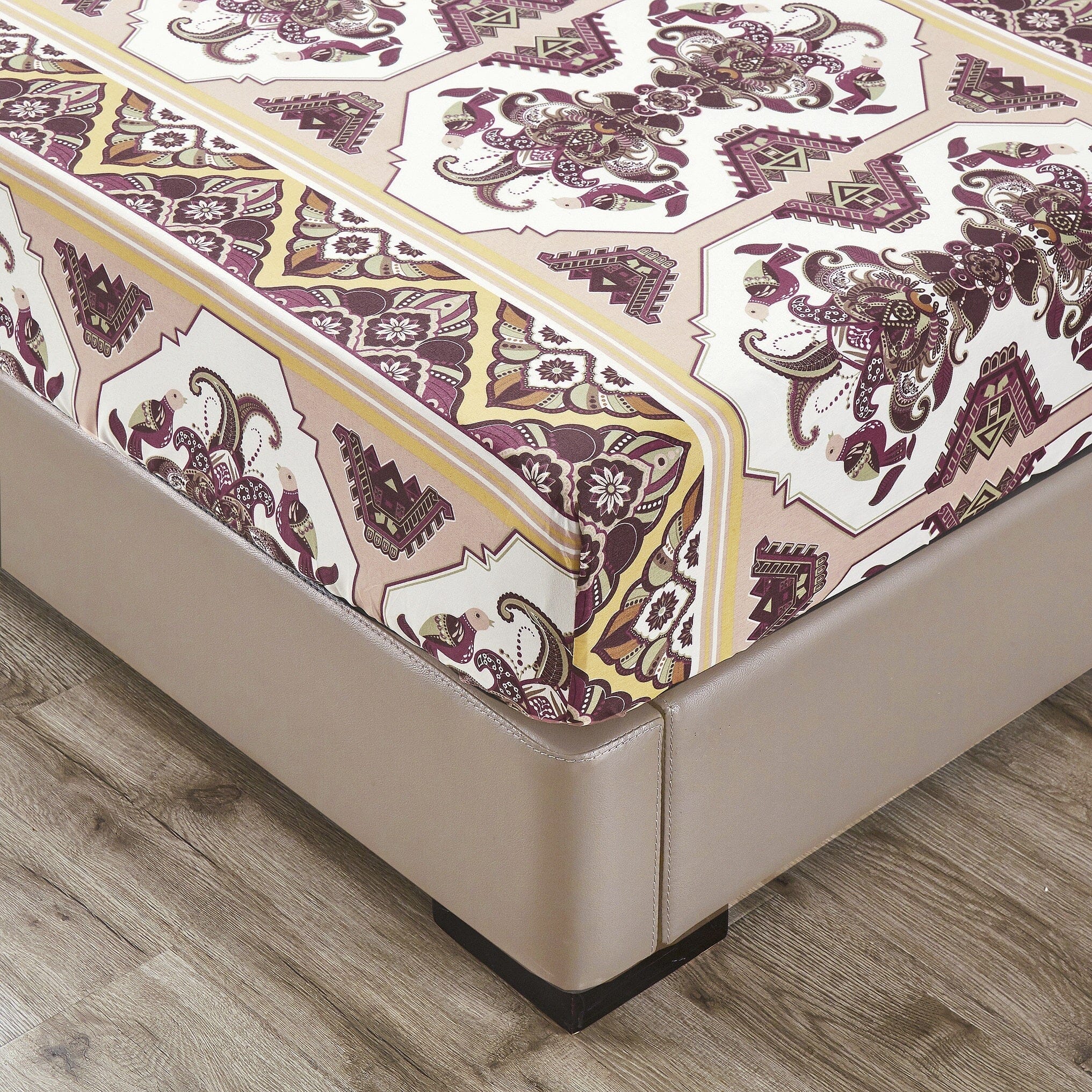  DaDa Bedding Collection DaDa Bedding Majestic Oriental Kilim Fitted Sheet - w/ Pillow Cases Royal Persian Traditional Design Intricate Ornate Ornament Print by DaDa Bedding Collection - Twin - Bonton