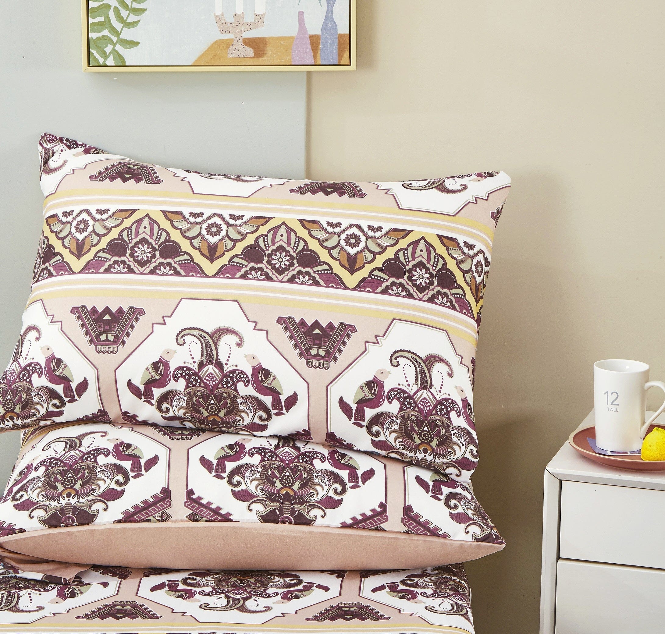  DaDa Bedding Collection DaDa Bedding Majestic Oriental Kilim Duvet Cover - w/ Pillow Cases Royal Persian Traditional Design Intricate Ornate Ornament Print by DaDa Bedding Collection - Twin - Bonton