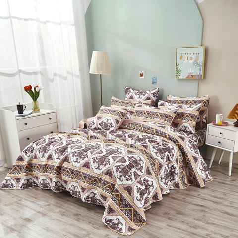 DaDa Bedding Majestic Oriental Kilim Bedspread - Royal Persian Traditional Design Intricate Ornate Ornament Print Coverlet w/ Shams by DaDa Bedding Collection