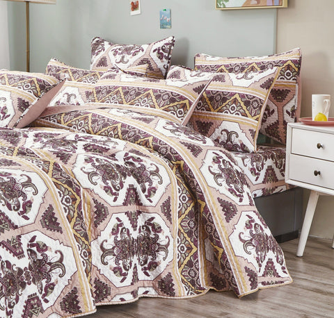 DaDa Bedding Majestic Oriental Kilim Bedspread - Royal Persian Traditional Design Intricate Ornate Ornament Print Coverlet w/ Shams by DaDa Bedding Collection