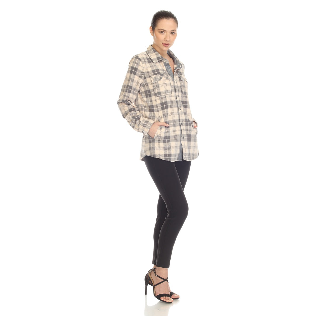  White Mark Women's Flannel Plaid Shirts - S - Bonton