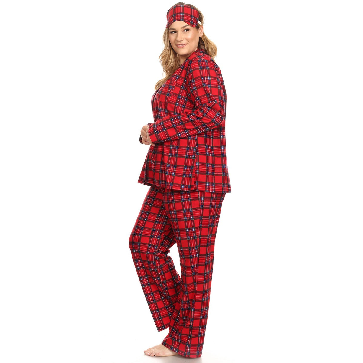  White Mark Plus Size Three-Piece Pajama Set - 4X - Bonton