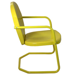 34-Inch Outdoor Retro Tulip Steel Armchair  Yellow