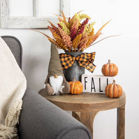 6" White Washed Wood Autumn Harvest Fall Sign