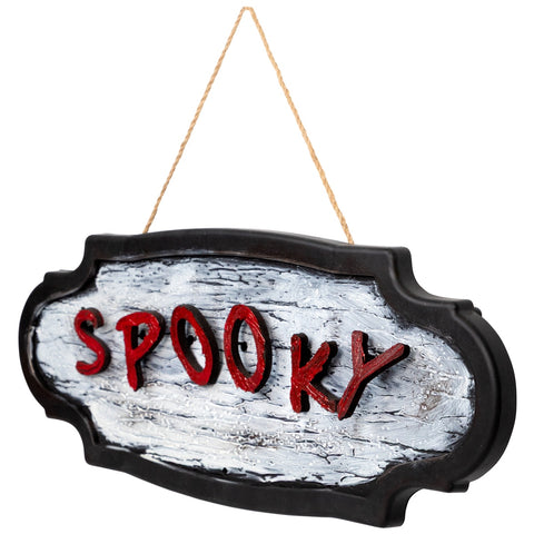 20.5" Red and Gray Animated 'Spooky' Halloween Sign