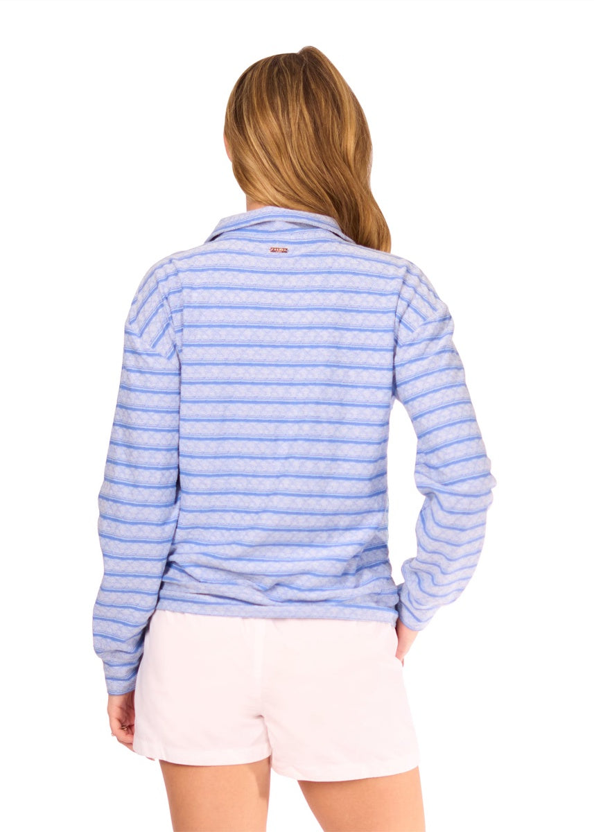  Cabana Life Blue Half Zip Pullover - XS - Bonton