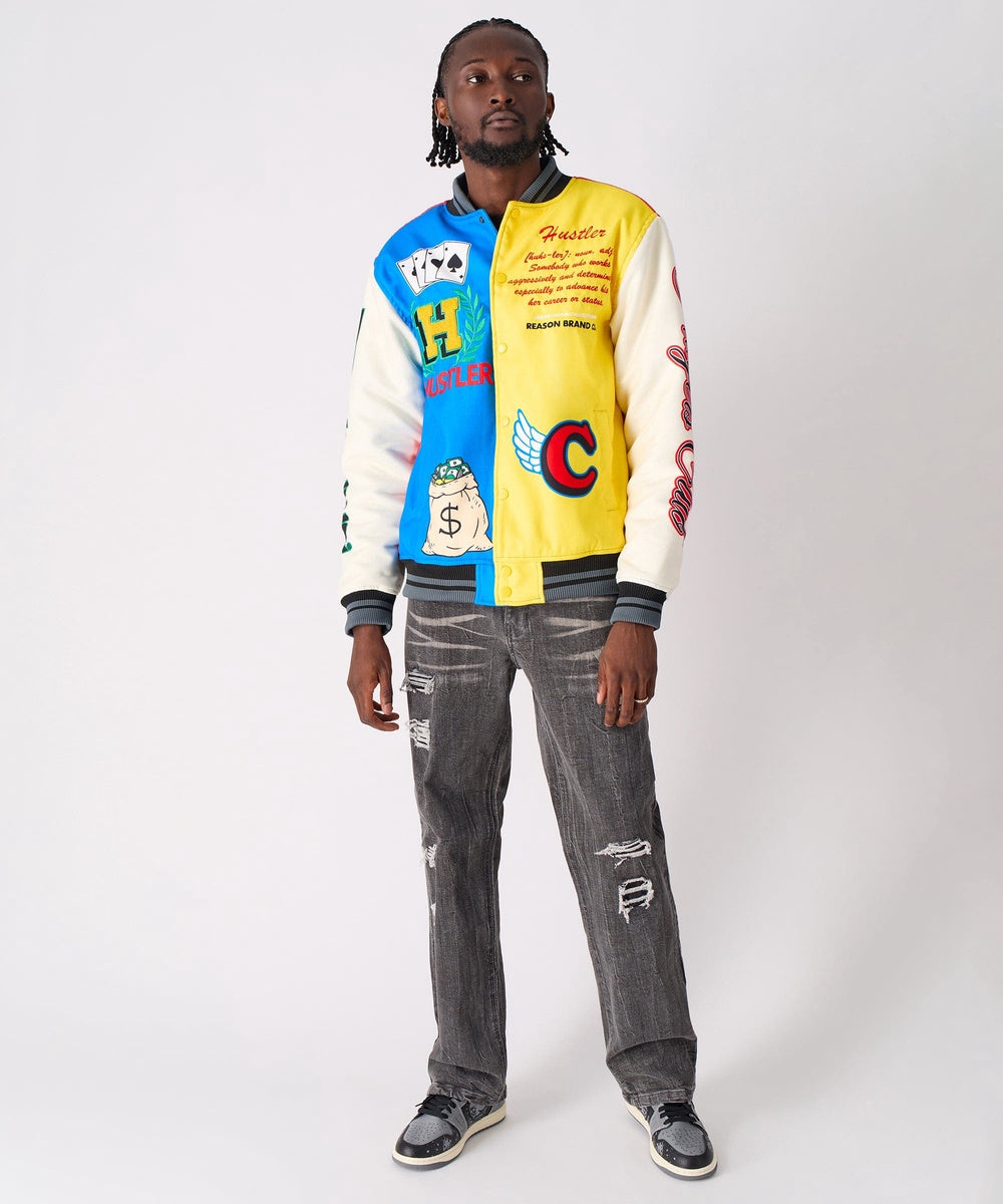  Reason Clothing Hustler Varsity Jacket - MULTI - Bonton